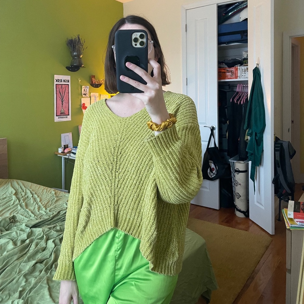 Urban Outfitters chenille green sweater